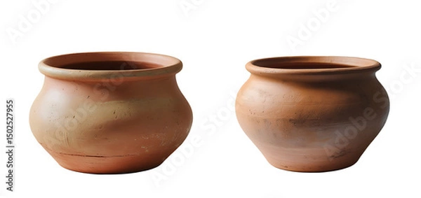 Obraz Colorful clay pots isolated on transparent background