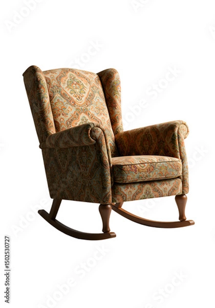 Obraz Ornate rocking chair with patterned fabric