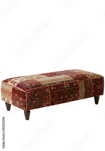 Obraz Patchwork footstool in rich colors