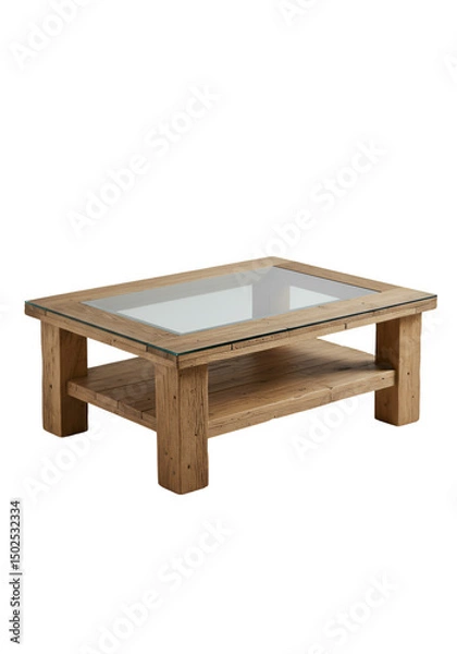 Obraz Rustic coffee table with glass top