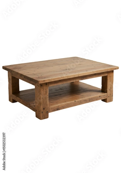Obraz Rustic coffee table with two shelves