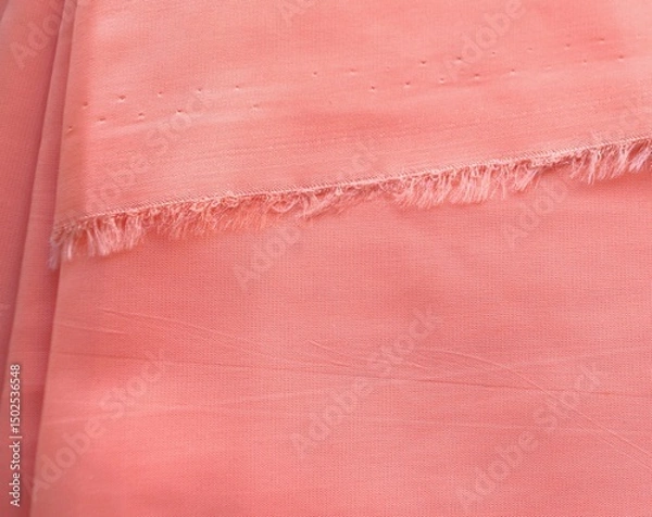 Obraz Orange capron fabric macro. Textile close-up.