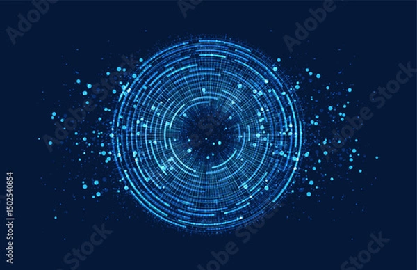 Fototapeta Abstract digital technology background. Big data, technology, data transfer