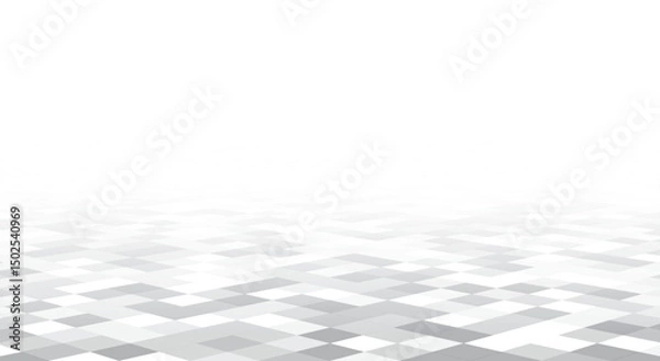 Fototapeta Gray tile floor perspective background