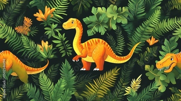 Obraz dinosaurs in the forest