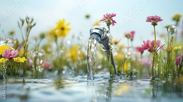 Obraz wild flowers in the water