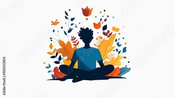 Obraz vector illustration of a man meditating