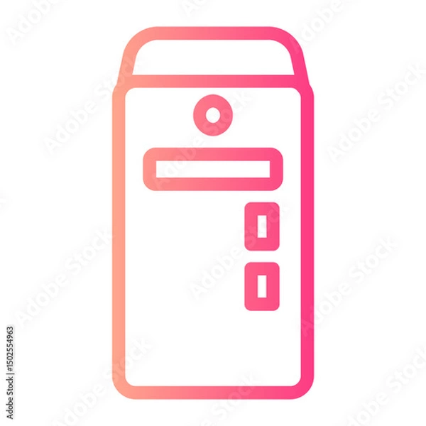 Fototapeta cpu tower gradient icon