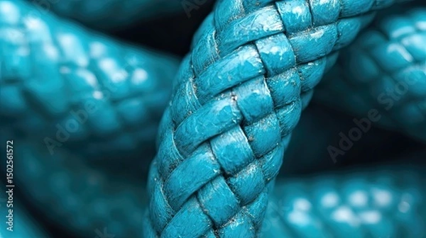 Fototapeta Coiled garden hose detail - macro close-up background texture visual for conceptual abstract grunge or design uses
