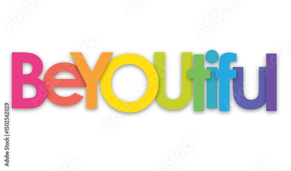 Obraz BeYOUtiful colorful typography banner on transparent background