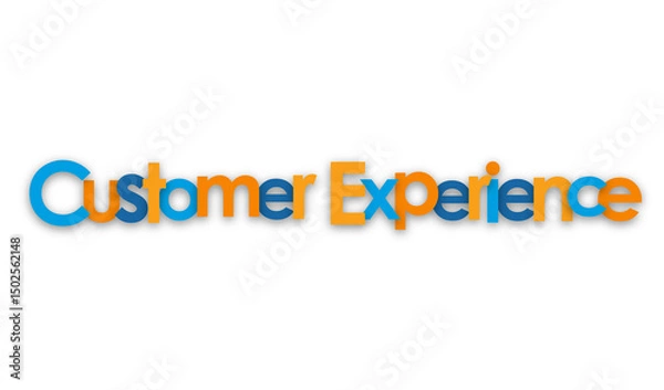 Obraz CUSTOMER EXPERIENCE colorful typography banner on transparent background