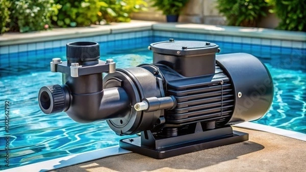 Fototapeta Pool water circulation system pump, household pools, water circulation,  household pools