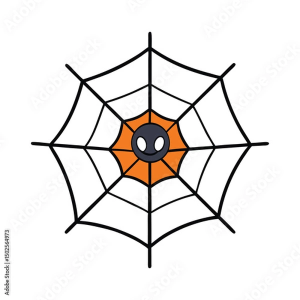 Obraz Halloween Spider Web Vector Illustration.
