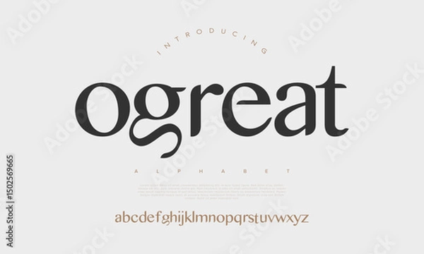 Fototapeta Modern serif font that blends elegance with artistic curves, perfect for logos, headlines, and editorial projects