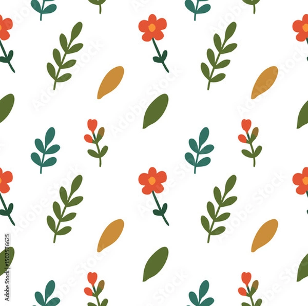 Fototapeta Simple floral seamless ethnic flower pattern for accessories and wrapping paper and clothes print and kids fabrics notebooks.
