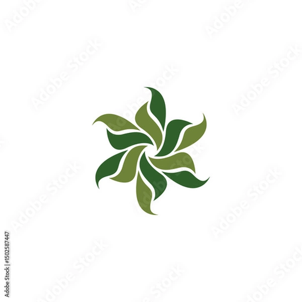 Obraz Leaf Circle Logo Design. Organic Leaf Icon