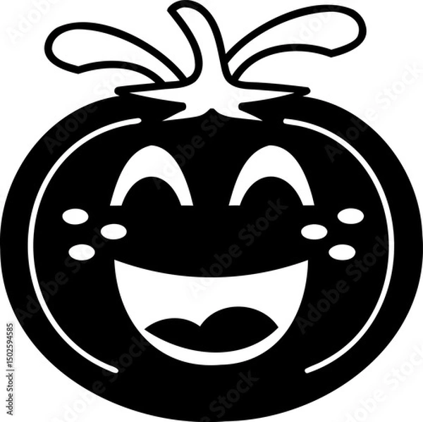Fototapeta Happy tomato character with smiling face and cheerful expression