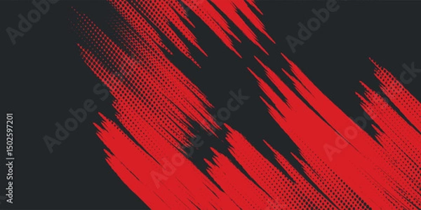 Fototapeta Background, contrast red and black color abstract template for business design. Technology style. Vector illustration eps 10