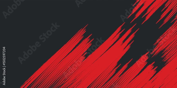 Fototapeta Background, contrast red and black color abstract template for business design. Technology style. Vector illustration eps 10
