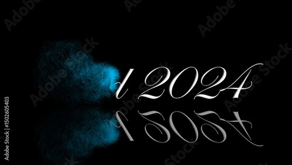 Fototapeta End of 2024 Greeting Animation with Particles & Sparks - New Year Countdown, Fireworks, Festive Celebration, Sparkling Wishes, Happy New Year 2025, Countdown to 2025, Holiday Party Video 4K.