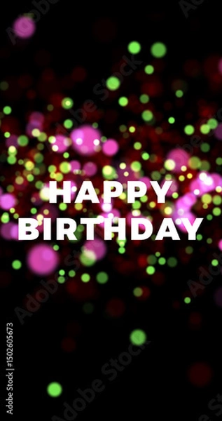 Fototapeta Happy Birthday Celebration Greeting with Colorful Bokeh Background - Joyful Wishes, Cheers, and Moments of Happiness for a Special Day Full of Love, Laughter, and Fun! 4K.