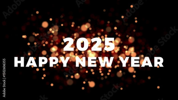 Fototapeta Happy New Year 2025 Countdown with Bokeh Background, Sparkles & Fireworks - Festive Celebration, Countdown Timer, New Year's Eve Party, 2025 Countdown Animation, Holiday Bokeh Lights 4K.