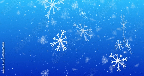 Fototapeta Snowfall Animation - Realistic Winter Snowflakes Falling Video | Beautiful Snowy Weather for Holiday, Christmas, and Winter Scene Stock Footage | Snowy Landscape, Calm Snowfall Background 4K.