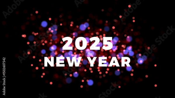 Fototapeta Happy New Year 2025 Countdown with Bokeh Background, Sparkles & Fireworks - Festive Celebration, Countdown Timer, New Year's Eve Party, 2025 Countdown Animation, Holiday Bokeh Lights 4K.
