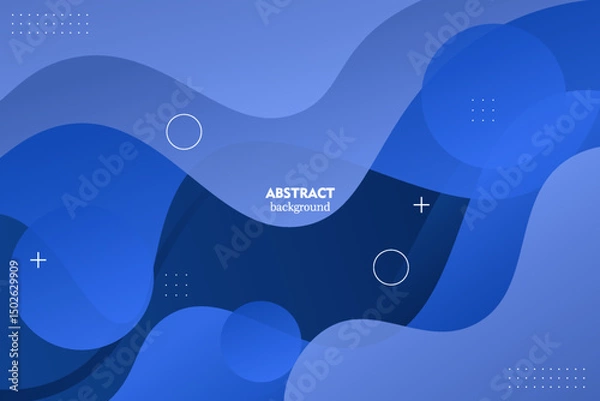 Fototapeta Modern abstract colorful blue gradient wave liquid geometric background with liquid style gradient color. Vector Eps10