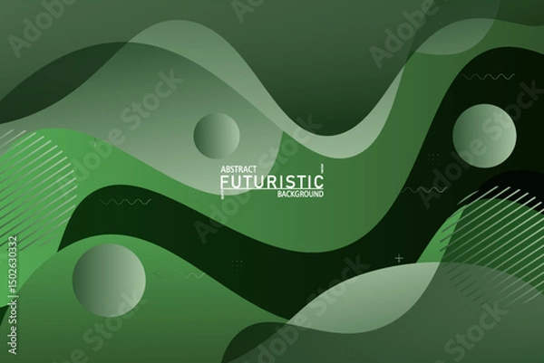 Fototapeta Abstract green gradient liquid wave modern geometric background with liquid color gradient style. Suitable for banner, flyer and so on. Vector eps10
