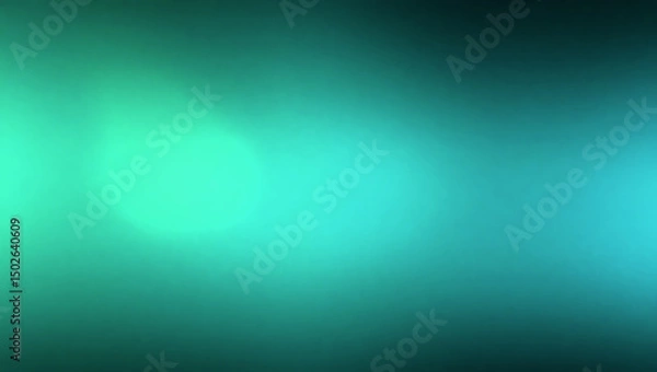 Fototapeta Abstract grainy gradient texture, dark teal to green to cyan light blend, soft noise texture, retro aesthetic, digital background, 4K