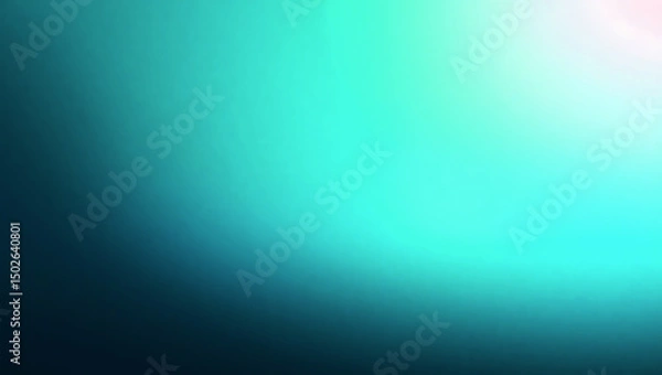 Fototapeta Abstract grainy gradient texture, dark teal to green to cyan light blend, soft noise texture, retro aesthetic, digital background, 4K
