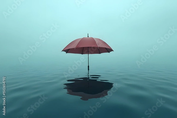 Fototapeta umbrella in water