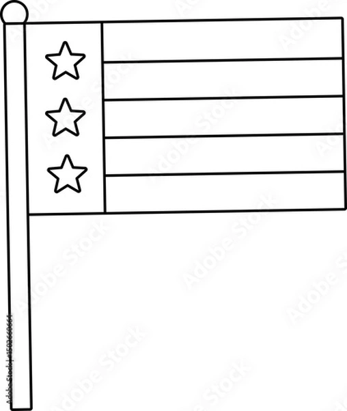 Obraz Patriotic flags vector outline isolated.
Star pattern flag coloring page svg.
Transparent background.
