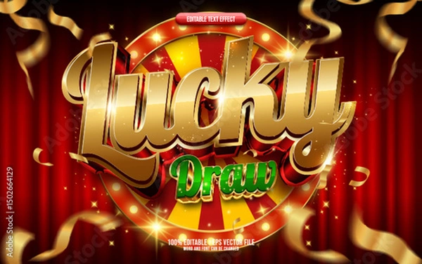 Fototapeta Lucky Draw 3D editable text effect