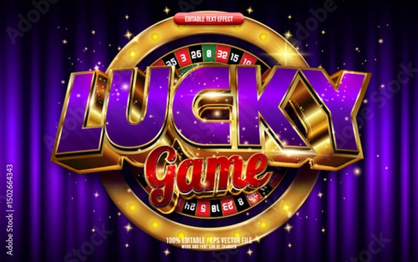 Fototapeta Lucky Game 3D editable text effect