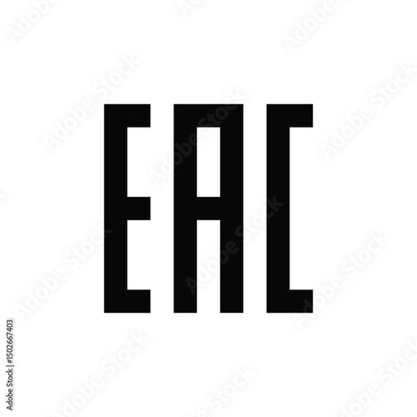 Fototapeta EAC Symbol Black logo icon vector sign