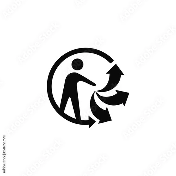 Fototapeta TRIMAN BLACK ARROWS Icon Vector