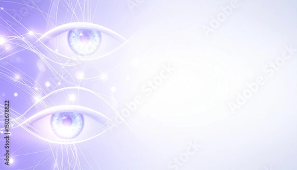 Fototapeta サイバーアイと光線の抽象ビジュアル