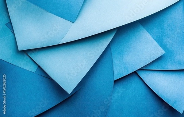 Fototapeta Abstract blue paper background with varying shades and textures
