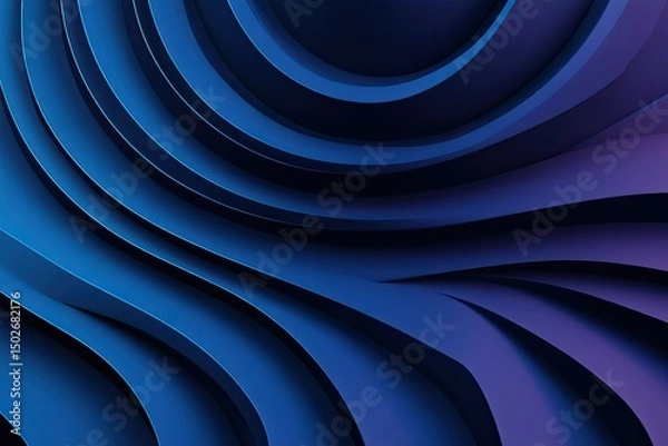 Obraz Abstract blue and purple swirling shapes with depth and dimension