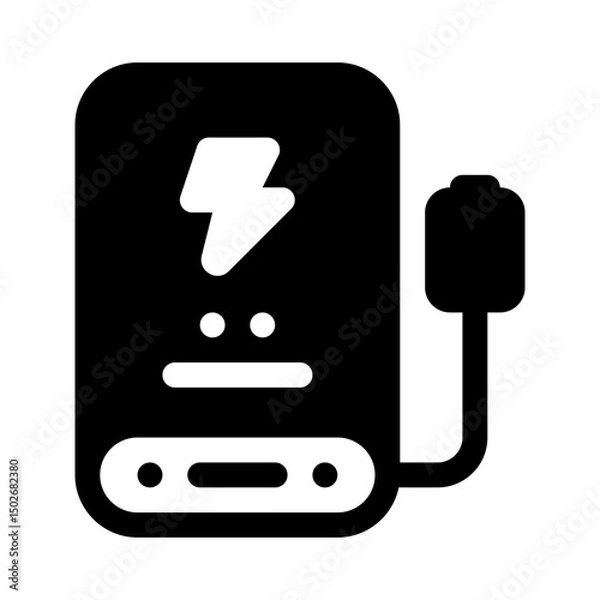 Fototapeta Powerbank Glyph Icon. Single icon, glyph vector icon