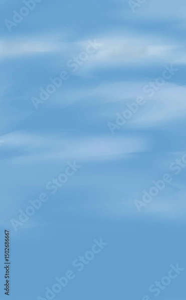 Obraz 青空に浮かぶ雲のベクター背景