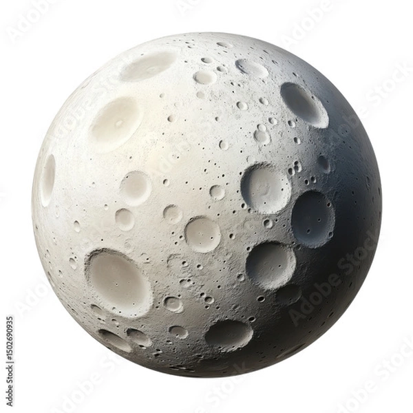 Obraz full moon with craters on transparent background