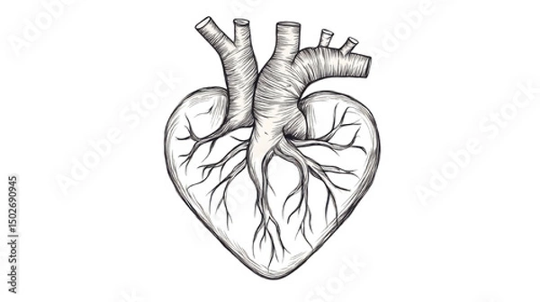 Obraz anatomical heart vector illustration on transparent background