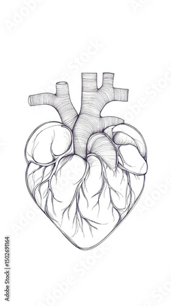 Obraz anatomical heart vector illustration on transparent background
