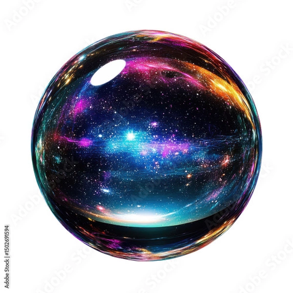 Obraz galaxy in a bubble on transparent background.