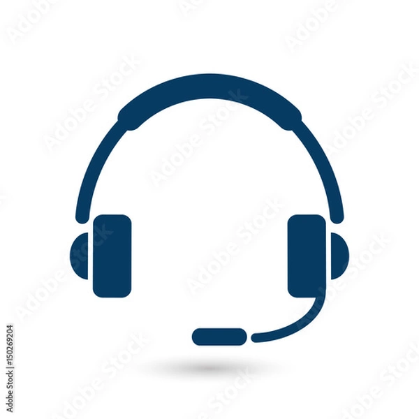 Fototapeta Flat icon of support. Sign the call center. Contact technical support. Call and we will reply to you.