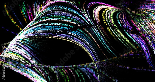 Fototapeta Abstract background with stripes of different colors and gradients. Particles in motion. technologies. Vector illustration