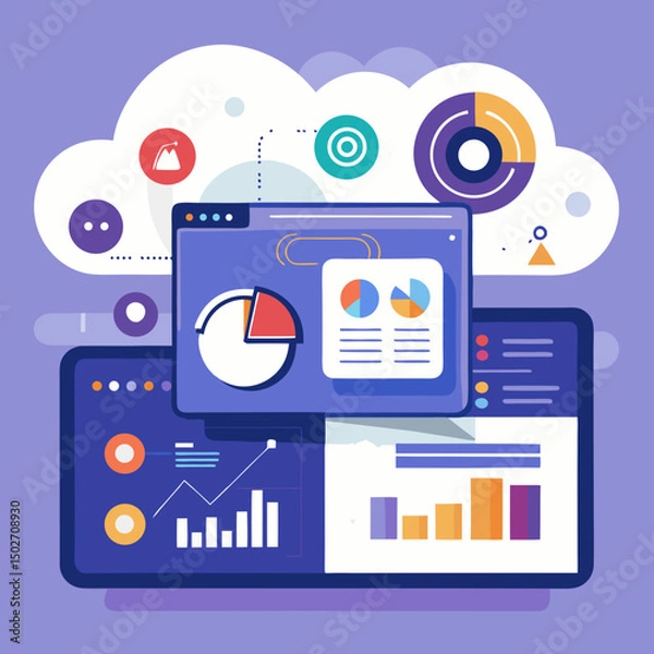 Fototapeta flat infographic elements